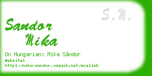 sandor mika business card